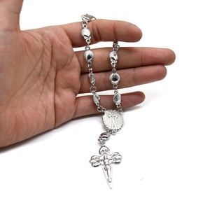 The Rosaries Metal <b>Shell</b> Rosary <b>Bracelet</b> Tibetan Silver Cross Design Ocean Theme Gift Jewelry - Product Image 5
