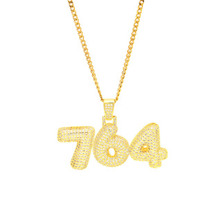 Collana <span class=keywords><strong>con</strong></span> Ciondolo Personalizzato a Forma di Lettera Grande in Oro e <span class=keywords><strong>Argento</strong></span> <span class=keywords><strong>con</strong></span> Catena a Corda e Cubana - Product Image 3