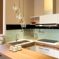 Lustres suspendus en verre pour chambre à coucher Lampes suspendues UL AC 85-265V Boule grise ambre Éclairage nordique pour salle à manger et îlot de cuisine