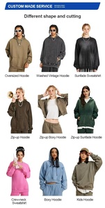 <b>Men's</b> Heavyweight 400gsm 100% Cotton Oversize <b>Pullover</b> Drop Shoulder Blank Hoodies Custom Logo Custom Print Hoodie for <b>Men</b> - Product Image 6