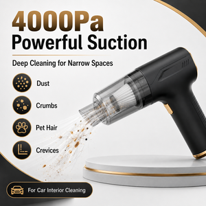 เครื่องดูดฝุ่นแบบมือถือไร้สาย OEM ODM 4000Pa 2 in 1 พร้อมที่เป่าลมขนาดเล็กแบบพกพา ชาร์จไฟได้ ช่องเสียบ Type C สำหรับรถยนต์ - Product Image 2
