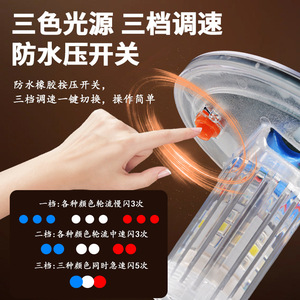 Luz de Advertencia Solar Jujingyang, Luz de Seguridad Vial LED de 3 Colores (Azul, Blanco, Rojo) con Panel Solar y Batería Integrada - Product Image 3