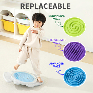 Planche d'équilibre en plastique NEEUU pour enfants, 20 pouces, motif poisson, 2 balles, 3 planches labyrinthes de rechange, planches d'équilibre pour tout-petits, entraînement sensoriel - Product Image 2