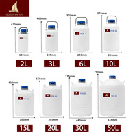 Réservoirs cryogéniques 2L/3L/6L/10L/15L/20L/30L/50L Contenants d'azote liquide Bonne isolation Épaisseur de paroi de 5,7 mm GOLDEN SAIL GAS