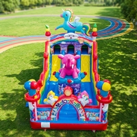 Château gonflable commercial durable en PVC épais avec toboggan pour les attractions de carnaval et de parcs à thème
