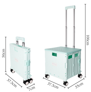 Heavy Duty Wheels Rotate Folding <strong>Teacher</strong> <strong>Trolley</strong> Cart Collapsible Shopping Box <strong>Trolley</strong> on Wheels with Lid - Product Image 2