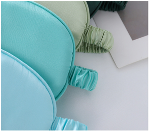 שינה מסכת עיניים עם רצועה אלסטית סרט, קל משקל נוח רך משי סאטן לגברים נשים נסיעה - Product Image 6