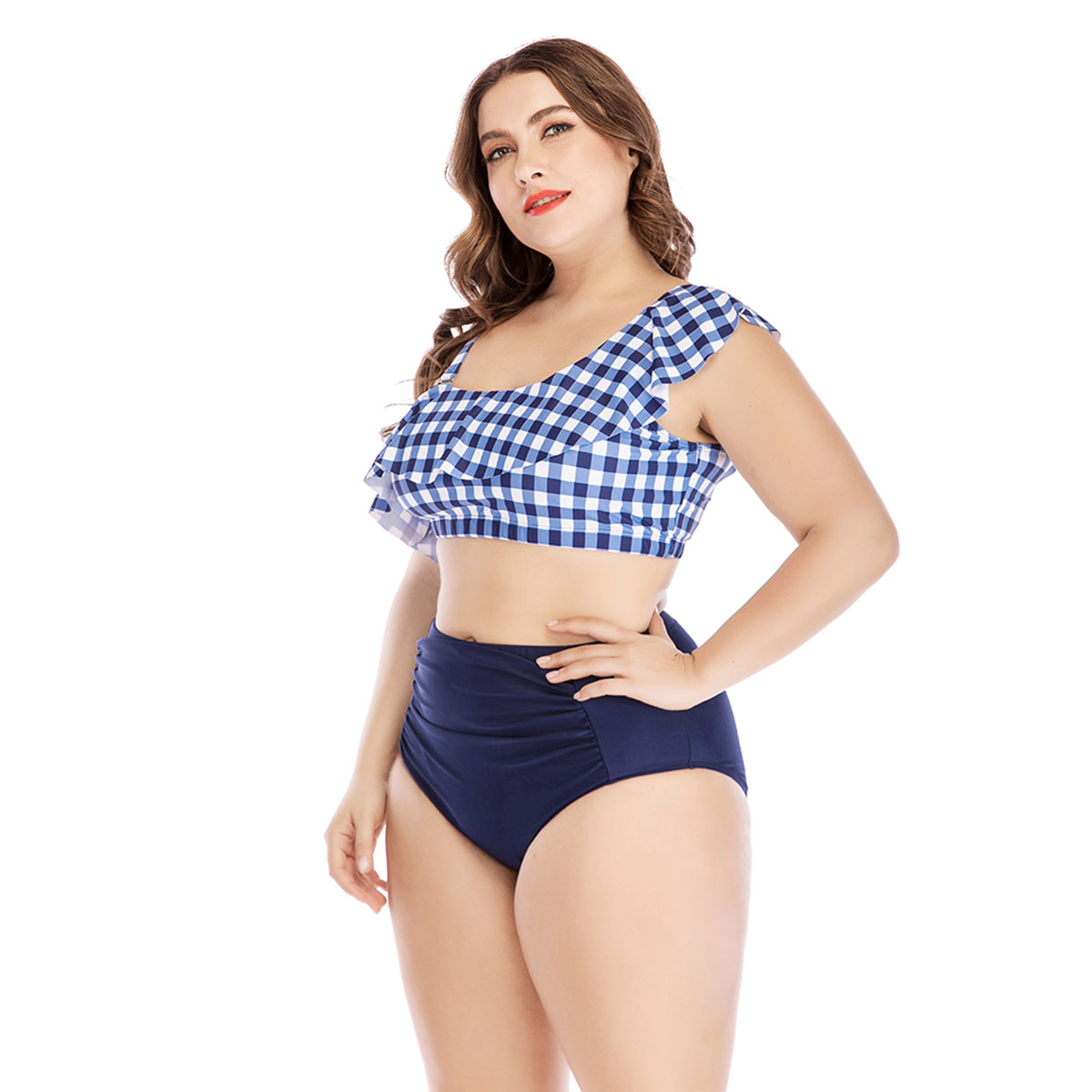 Plus size hot sale sexy gingham printed bikini