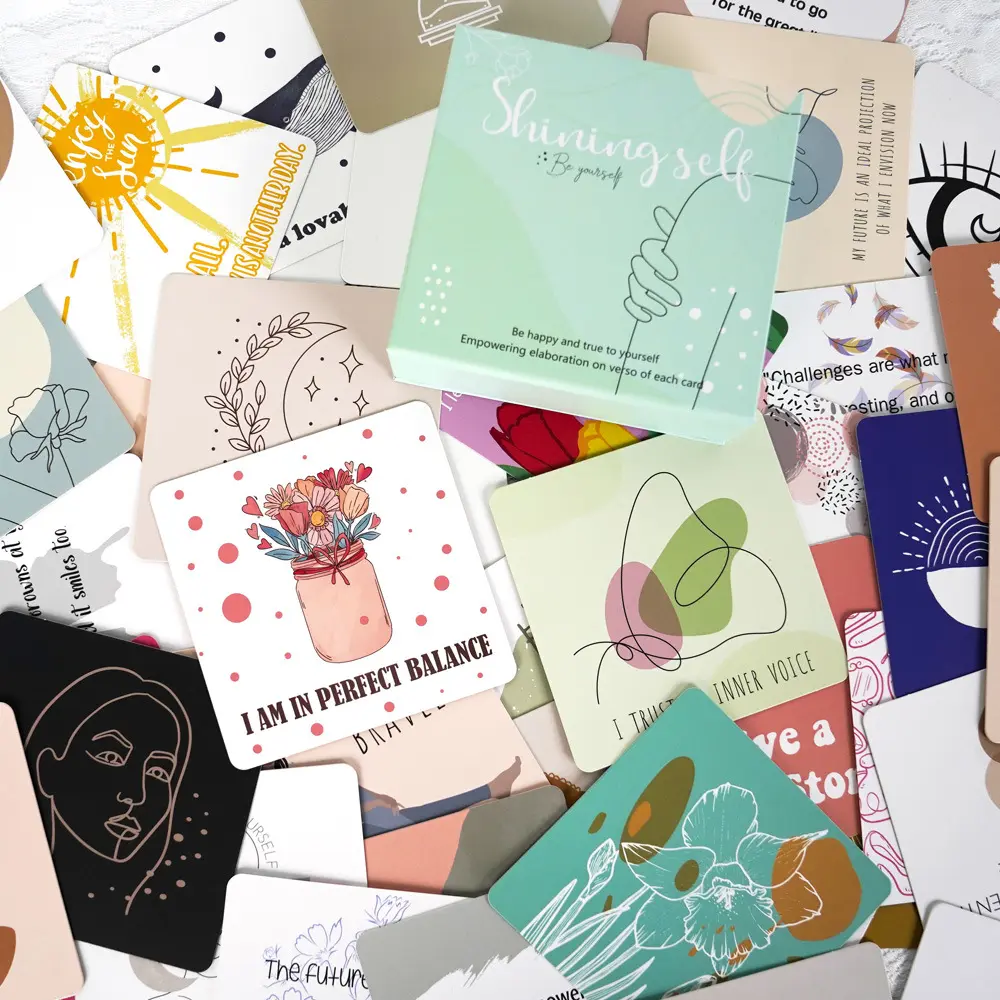 Hochwertige Positive Affirmationskarten für Frauen 50 Achtsamkeitskarten mit Affirmationen und inspirierenden Zitaten