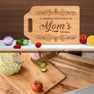 Tagliere da Cucina Personalizzato, Regalo Ideale per Mamme, <span class=keywords><strong>Design</strong></span> Personalizzato Inciso su Tagliere in Bambù - Product Image 3