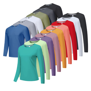 Wholesale Women Professional Round Neck Long Sleeve t Shirt Compression Sports Workout Clothes Quick Dry Workout Gym <b>Tshirt</b> - Product Image 1