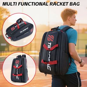 Versatile Sports Racket <b>Backpack</b> Large Capacity With Separate Shoe Pocket for Pickleball Tennis Badminton Sports Bag - Product Image 2