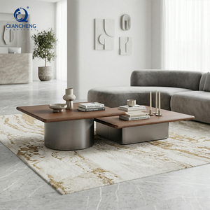 <span class=keywords><strong>Mesa</strong></span> de Centro Flotante de Lujo Italiana, Moderna, Cuadrada, con Chapa de Madera de Nogal y Base de Metal, <span class=keywords><strong>para</strong></span> <span class=keywords><strong>Sala</strong></span> de Estar - Product Image 2