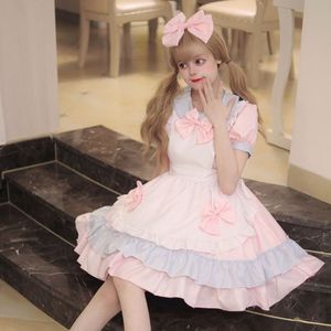 Japanese Maid Lolita Dress Pink Sweetheart Cafe Cosplay Costume Anime Role Play Uniform Set Spring 2023 - Product Image 4