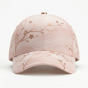 Casquette de baseball unisexe Injae Luxury Sakura Floral à 6 panneaux brodés en coton, sportive, réglable avec boucle métallique, pour l'extérieur - Product Image 2