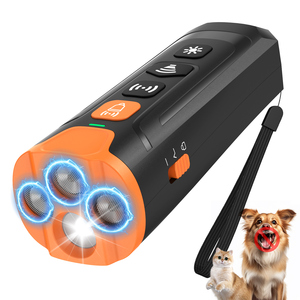 TIZE Neuankömmling High Power 3 Ultraschall Hunde rinde Abschreckung gerät 49ft Outdoor Handheld Streunender Sonic <span class=keywords><strong>Dog</strong></span> Repeller mit LED-Licht - Product Image 1