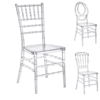 Chaises empilables en acrylique transparent de luxe XYBF pour hôtels, mariages et événements