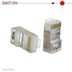 Connecteur de câble réseau RJ45 RJ48 RJ50 CAT5e 10P10C FTP <span class=keywords><strong>Ethernet</strong></span> modulaire Crystal Plug 10 broches - Product Image 6