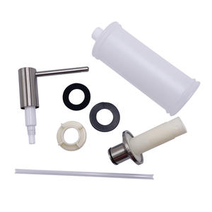 Dispensador de jabón manual de cobre con acabado cepillado, fácil instalación para fregadero de cocina, tipo de presión manual SD0011, color plateado - Product Image 1