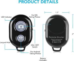 Télécommande intelligente sans fil Bluetooth pour appareil photo, contrôle vidéo en direct, défilement de pages, déclencheur photo, télécommande Bluetooth pour selfie stick - Product Image 2