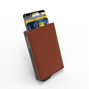 CardHoda Genuine Leather RFID Blocking Card Holder Short Fold Closure Unisex Minimalist <b>Wallet</b> with <b>Metal</b> Lining - Product Image 4