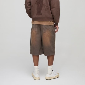 Pantalones Cortos de Mezclilla Estilo Streetwear Personalizados, Lavado Desgastado, Retro, Holgados, de Pierna Ancha para Hombre - Product Image 3