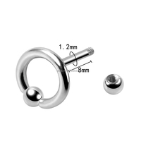 Piercing corporel personnalisé anneau de perle captive de grand calibre anneau d'oreille anneaux de piercing à action de ressort