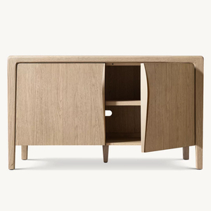 RH GAEL OAK Media Console Meuble <span class=keywords><strong>TV</strong></span> moderne <span class=keywords><strong>en</strong></span> chêne massif Centre de divertissement de luxe écologique et durable pour salon Convient aux téléviseurs - Product Image 6