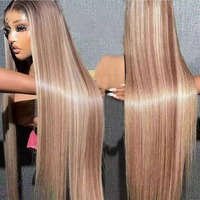 Perruque Lace Front HD pré-épilée, couleur Piano Mix, cheveux humains vierges bruts, perruque frontale sans colle, perruques en cheveux humains Full Lace 13x6