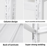 Étagères de rangement multi-niveaux en acier laminé à froid robuste avec fermoirs papillon, unités de présentation à poutres, revêtement électrostatique en poudre