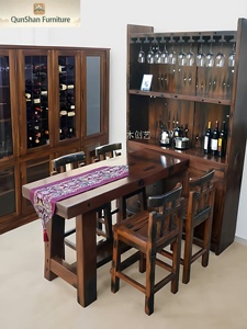 <span class=keywords><strong>Table</strong></span> <span class=keywords><strong>de</strong></span> <span class=keywords><strong>bar</strong></span> multifonctionnelle en bois massif <span class=keywords><strong>de</strong></span> style bateau ancien, pour salon, balcon, utilisation <span class=keywords><strong>murale</strong></span> ou haute pour salle à manger - Product Image 6