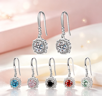 S925 Sterling Silber Blumen Moissanit-Ohrringe für Damen im Koreanischen Stil, Langform - Perfektes Valentinstag- oder Geburtstagsgeschenk für Beste Freundin