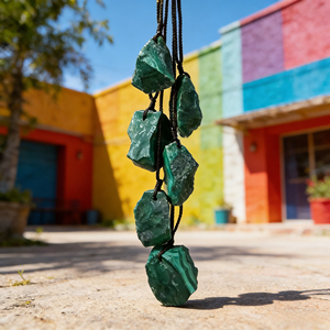 Wholesale High Quality Malachite <b>Raw</b> Stone Pendant Irregular Green <b>Crystal</b> Necklace for Home Decor & Gifts - Product Image 5