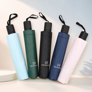 Parapluie promotionnel compact, imperméable, avec revêtement noir anti-UV, pliable en 3 sections, personnalisable avec logo OEM, pas cher, pour commandes en gros - Product Image 1