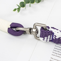 Laisse pour chien en nylon tressé robuste, laisse en corde résistante pour animaux de compagnie, crochet pivotant, anti-emmêlement, durable, pour la promenade et l'entraînement des chiens de taille moyenne et grande