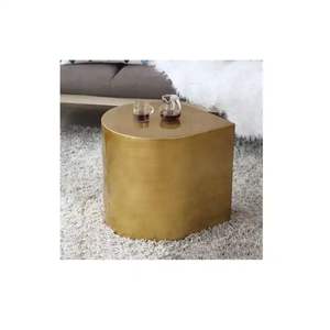 Nouveau design spécial centre contemporain simple plateau rond en bois cadre en métal noir cadre en or table basse pour salon - Product Image 6