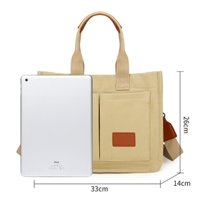 Sacs fourre-tout en toile personnalisés avec logo pour femmes, avec bouton ou fermeture éclair, pour le travail, l'université, les courses, <span class=keywords><strong>sac</strong></span> à bandoulière en toile pour enseignants et infirmières - Product Image 6