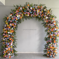 Arche florale circulaire blanche pour entrée de mariage, support de fleurs, arrangement floral, toile de fond, arche de mariage
