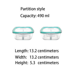 Boîte à lunch carrée cloisonnée de 490ml, peut être chauffée au micro-ondes, adaptée pour apporter des repas <span class=keywords><strong>en</strong></span> <span class=keywords><strong>semaine</strong></span> - Product Image 2