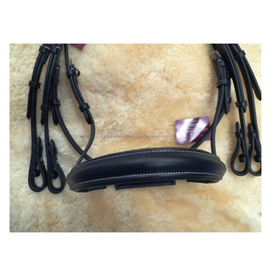 Bride en cuir Weymouth avec bande de sourcil en cristal AB de 8mm, équipement de course de cheval, vente en gros fabricant - Product Image 2