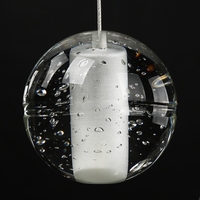 Globe g4-lustre LED moderne en forme de boule de cristal, lustre transparent, luminaire décoratif d'intérieur, idéal pour un salon