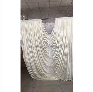 婚礼背景幕布 舞台拱门幕布 婚礼宴会装饰底布 舞台波浪幕布 - Product Image 3