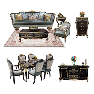 Ruisen Châu Âu sang trọng cổ điển rượu vang đỏ sofa 1123 gỗ rắn pháp Palace vải sofa khung gỗ rắn đồ nội thất cao cấp - Product Image 2