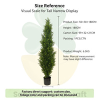 Arbre artificiel en soie résistant aux UV, écologique et durable, pour l'extérieur, en forme de Ficus olivier, topiaire, bonsaï en plastique pour intérieur/extérieur, cèdre