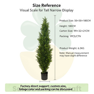 Árbol Artificial de Olivo/Ficus de Seda, Resistente a los Rayos UV, Ecológico y Duradero, para Interiores/Exteriores, Bonsái de Pino/<span class=keywords><strong>Cedro</strong></span> de Plástico - Product Image 3