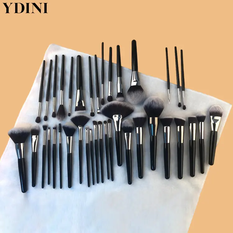 YDINI 40pcs Fashionable Personalized Wooden Handle Make Up Brush Private Label Bushes Cosmetic Makeup Brush Set