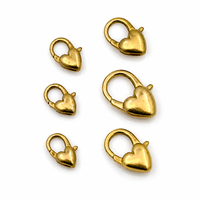 Fermoir en forme de cœur en laiton massif, connecteur pour bijoux, fermoir pour collier, bracelet, chaîne, électroplaqué sur mesure