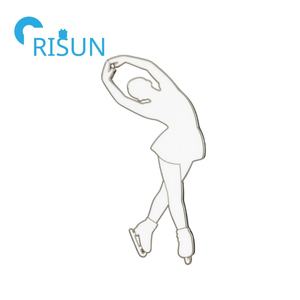 Broche de Metal esmaltado para patines de hielo deportivos, Pin de solapa, pines de figura de invierno de <span class=keywords><strong>Hockey</strong></span>, insignia de Pin de patinaje artístico con purpurina personalizada - Product Image 3