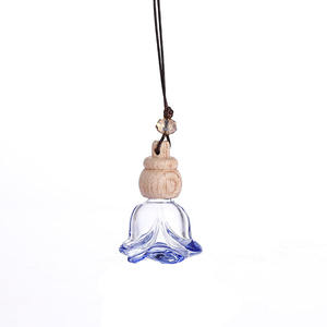 Difusor de Fragancia para Coche, Botella de Vidrio para Perfume, Colgante con Forma de Flor, Botellas Vacías Especiales, Frascos - Product Image 2