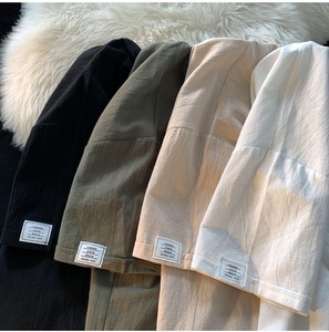 Men's Summer Linen Short <strong>Sleeved</strong> <strong>T</strong>-<strong>shirt</strong>, Cotton Linen <strong>Half</strong> <strong>Sleeved</strong> Loose Solid Color Base <strong>T</strong> <strong>Shirt</strong>, Fashionable Tshirt - Product Image 5